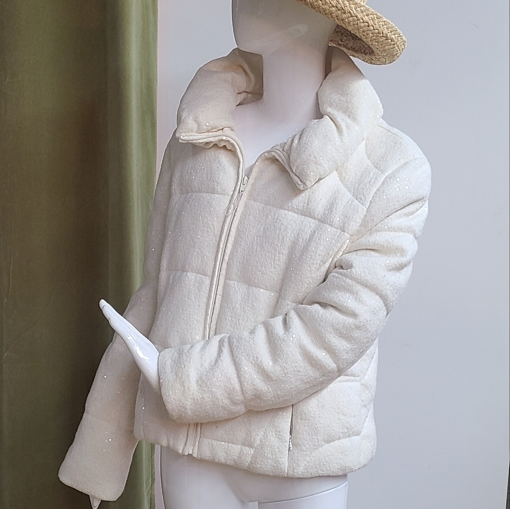 Mode Sequin White Coat
